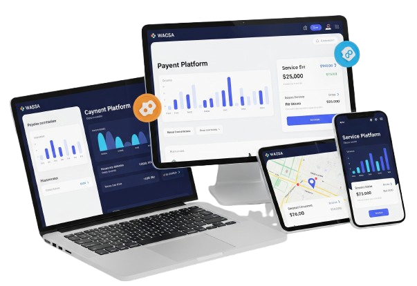 Plateforme de services WACSA sur ordinateur et mobile